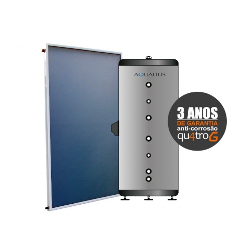 Kit Solar Circulação Forçada 200Lts Aqualius Loja climatiza